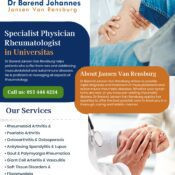 Home 169 Dr Barend Jansen Van Rensburg – Specialist Physician Rheumatologist in Universitas